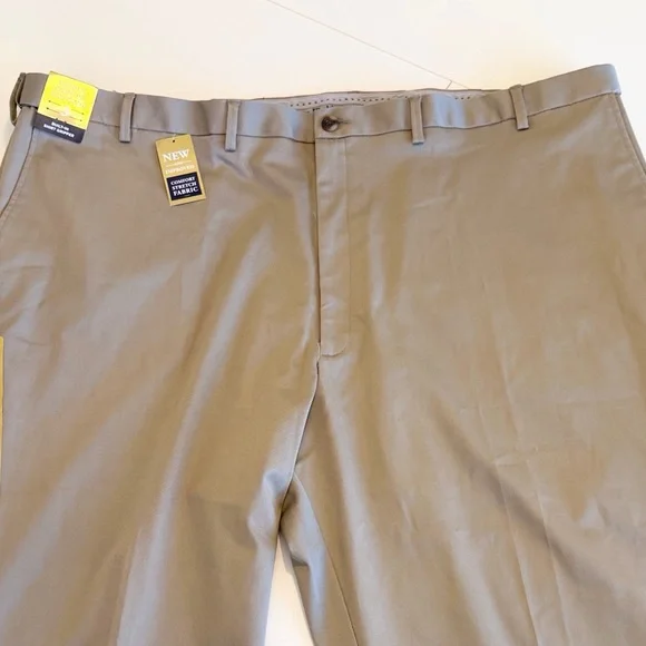 Haggar Big Men Iron Free Premium Comfort Stretch Khaki Dress Pants 50x29 - Picture 11 of 15